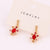 Moderate Luxury Women Gypsophila Droplet Droplet Copper Diamond Inlay Earrings