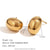 Fashion Ellipse Geometric Stainless Steel 18K Gold Plated Stud Earrings