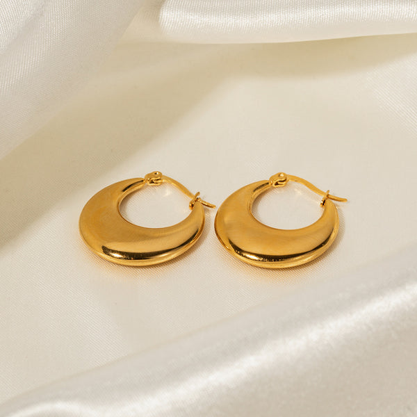 IG Style Irregular Geometric Stainless Steel 18K Gold Plated Earrings