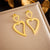 Fashion Heart Heart Titanium Steel Electroplating Earrings