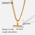 IG Style Chain Geometric Stainless Steel 18K Gold Plated Necklaces