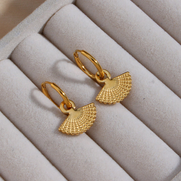 Fashion Stripe Geometric Stainless Steel 18K Gold Plated Earrings