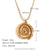 Fashion Round Circle Geometric Stainless Steel 18K Gold Plated Necklaces