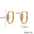 Minimalist Ellipse U-Shape Stainless Steel 18K Gold Plated Earrings