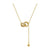 Moderate Luxury Ellipse Round Geometric Stainless Steel 18K Gold Plated Necklaces