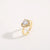 Cute Women Heart Heart 18K Gold Plating Diamond Inlay Rings