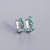 925 Sterling Silver Minimalist Quadrilateral U-Shape Silver Diamond Inlay Stud Earrings