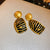 Mid-century Modern Stripe Geometric Alloy Diamond Inlay Earrings