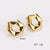 Retro Vintage Fan-Shape Square Pentagram Star Flower Stainless Steel Electroplating Stud Earrings