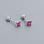 925 Sterling Silver Minimalist Flower Flower Silver Diamond Inlay Stud Earrings