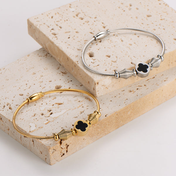 Minimalist Round Stainless Steel Electroplating Bangles