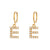 Minimalist Letter Number Text Stainless Steel 18K Gold Plated Earrings