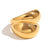 Elegant Fashion Circle Geometric Flower Stainless Steel 18K Gold Plated Rings