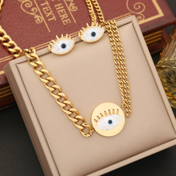 Expressive Eye Stainless Steel Electroplating Necklaces