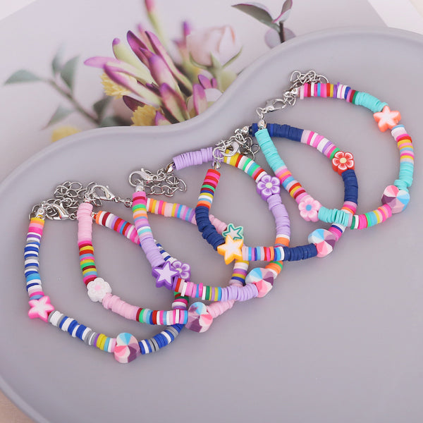 Women Bohemian Heart Polymer Clay Bracelets