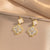 Moderate Luxury Flower Copper Diamond Inlay Stud Earrings