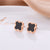 Natural East Asia Symbol Geometric Titanium Steel 18K Gold Plated Stud Earrings