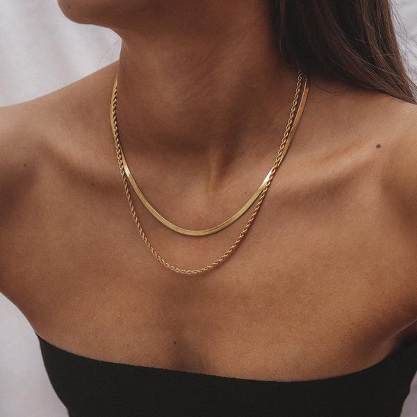 IG Style Geometric Titanium Steel Electroplating Necklaces