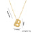 Letter Text Number Titanium Steel 18K Gold Plated Necklaces