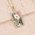 Women Retro Vintage Metal Fruit Copper Zircon Inlay Pendants