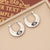 Expressive Eye Geometric Stainless Steel Oil Dripping Earrings