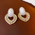 Medieval Pearl Heart Alloy Electroplating Earrings