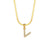 Fashion Stripe Number Text Letter Stainless Steel 18K Gold Plated Necklaces