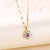 Korean Women Geometric Metal Titanium Steel Diamond Inlay Necklaces