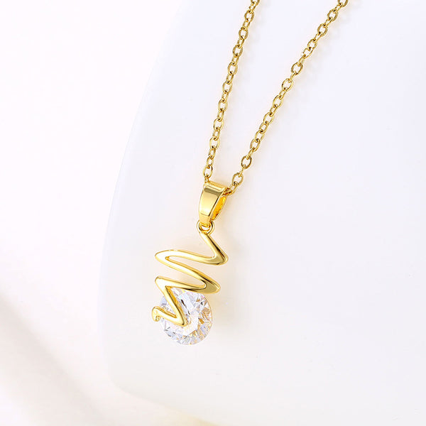 Women Minimalist Geometric Metal Stainless Steel Electroplating Necklaces