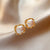 Medieval Flower Geometric Heart Flower Leaf Artificial Pearl Oil Dripping Earrings