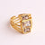 Women Geometric Copper Zircon Inlay Rings