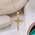 Minimalist Cross Geometric Copper Pendants