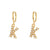 Minimalist Letter Number Text Stainless Steel 18K Gold Plated Earrings