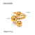 IG Style Round Geometric Stainless Steel 18K Gold Plated Rings