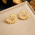 Fashion Wheat Stainless Steel Electroplating Stud Earrings