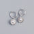 925 Sterling Silver Cute & Edgy Sun Silver Diamond Inlay Stud Earrings