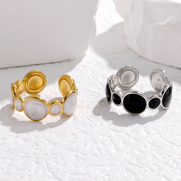 IG Style Round Geometric Stainless Steel Electroplating Rings