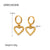 IG Style Heart Geometric Stainless Steel 18K Gold Plated Earrings