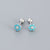 925 Sterling Silver Minimalist Flower Flower Silver Diamond Inlay Stud Earrings