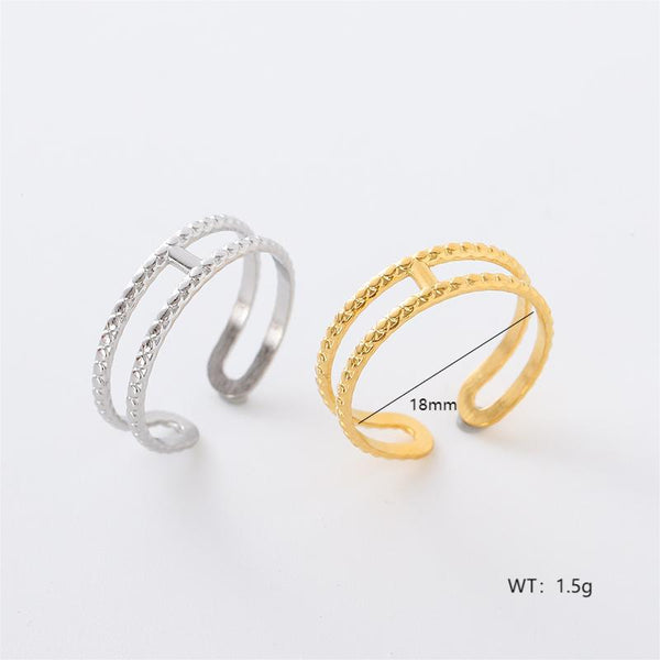 Retro Vintage Women Retro Vintage Geometric Stainless Steel Electroplating Rings