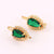 Minimalist Women Droplet Leaf Copper Diamond Inlay Earrings