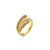 Women Fashion Stripe Geometric Stainless Steel 18K Gold Plated Rings