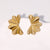 Fan-Shape Geometric Stainless Steel Electroplating Stud Earrings