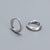 925 Sterling Silver Minimalist Circle Geometric Silver Diamond Inlay Earrings