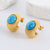 Elegant Round Droplet Stainless Steel Electroplating Stud Earrings