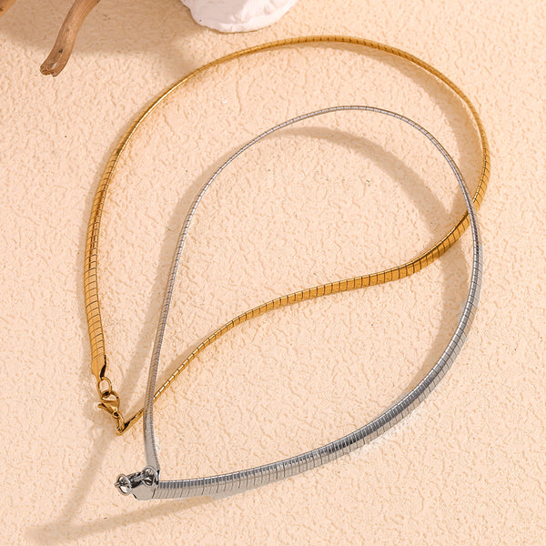 Minimalist Circle Geometric Stainless Steel Electroplating Necklaces