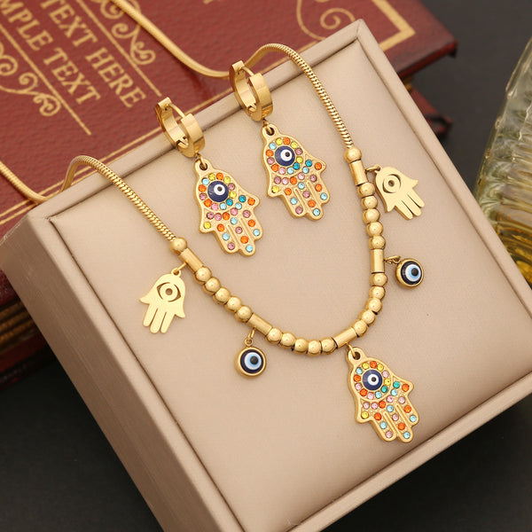 Expressive Eye Stainless Steel Electroplating Necklaces