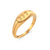 Women Fashion Number Text Letter Stainless Steel 18K Gold Plated Rings