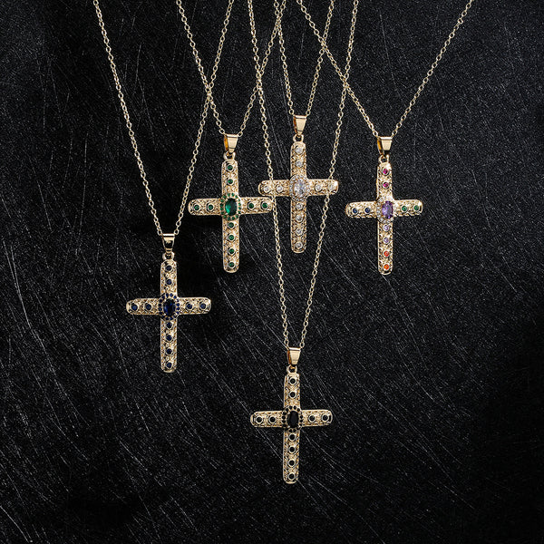 Minimalist Cross Geometric Copper Pendants