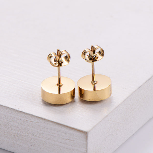 Cute Women Geometric Metal Insect Titanium Steel Stud Earrings